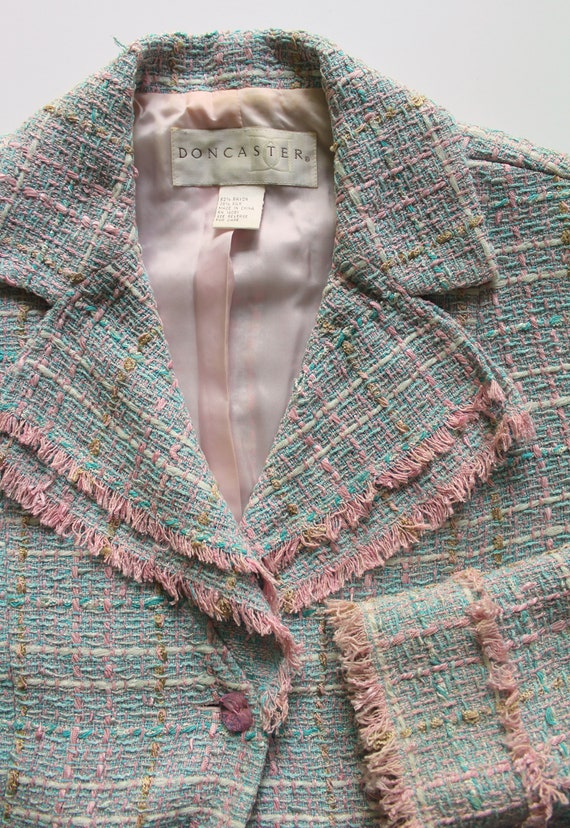 Vintage Doncaster Three Button Blue and Pink Suit… - image 3