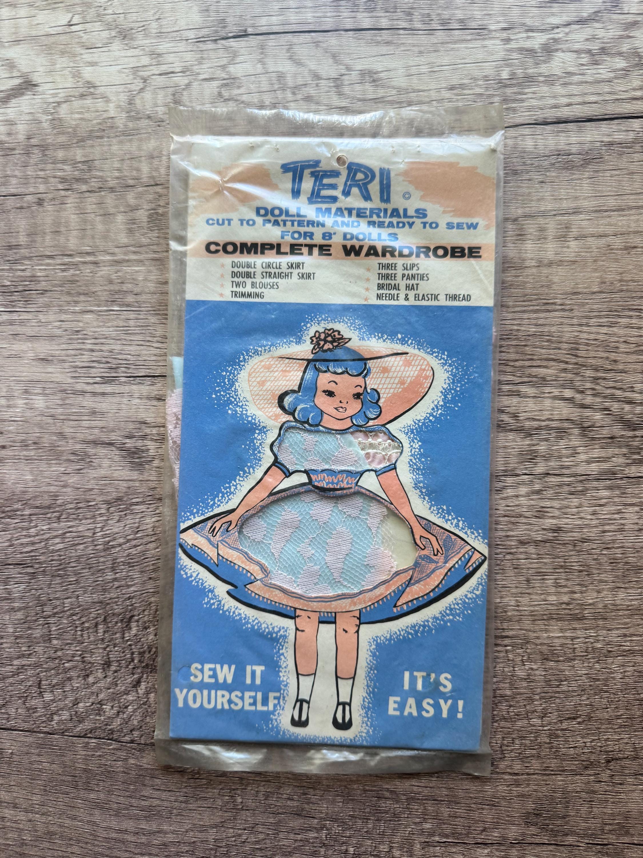 Vintage NEW Teri Doll Materials With Pattern Complete Wardrobe