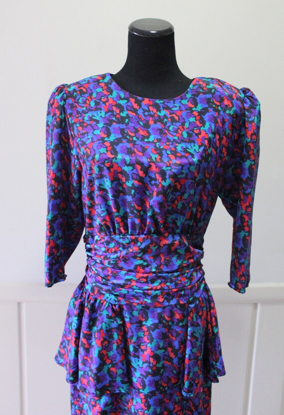 Vintage Shelly Michaels Brand Splatter Print Dres… - image 2