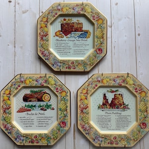 Vintage Avon Recipe Metal Tin Tray Plate Wall Hanging 1982