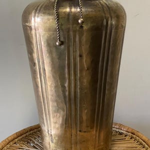 Vintage Large Brass Hammered Vase Made In India 1970s