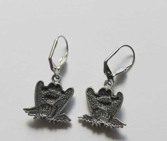 Vintage Pewter Love Frog Necklace and Earring Jew… - image 5