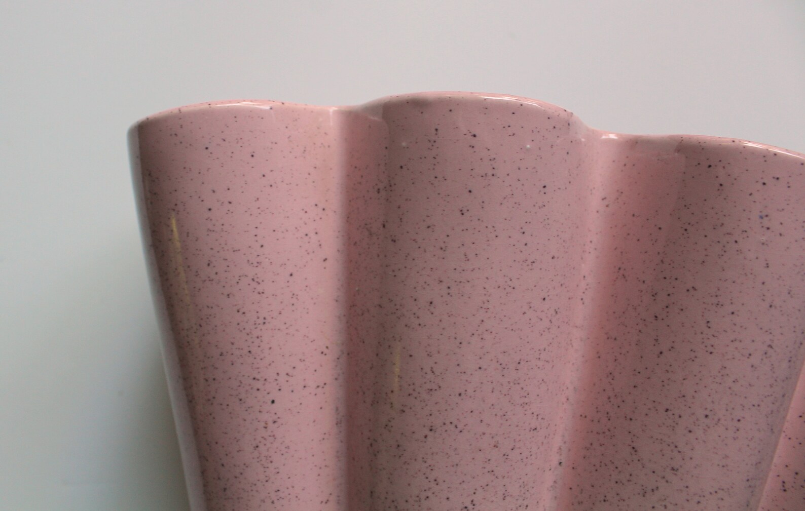 Vintage Brush Mccoy Pottery Pink Speckled Pottery Footed Fan | Etsy