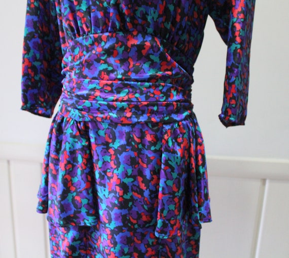 Vintage Shelly Michaels Brand Splatter Print Dres… - image 5