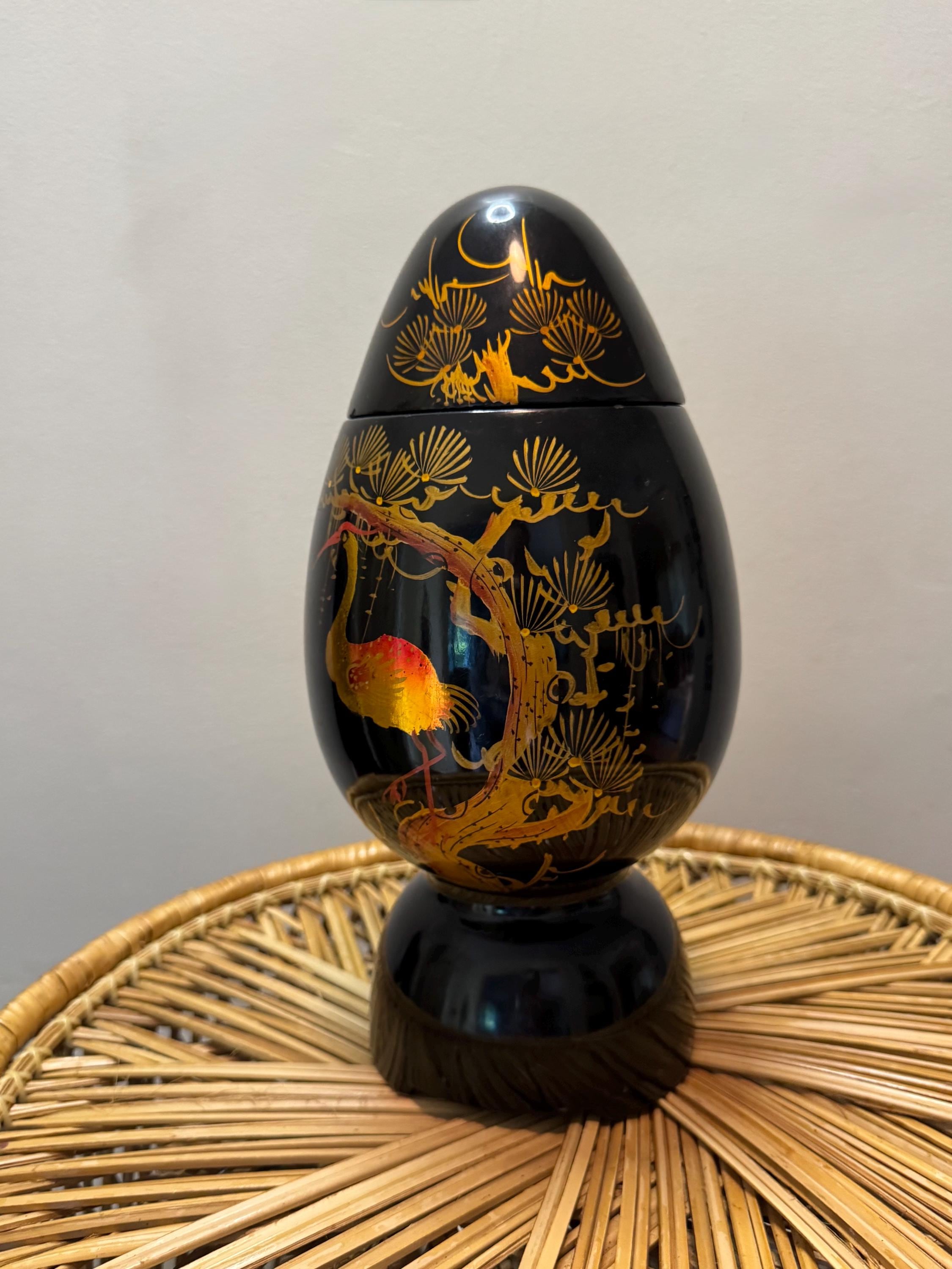 Vintage Vietnamese Lacquerware Pedestal Egg Box 1970s - Etsy