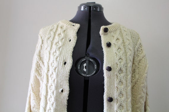 Vintage Western Island Wool Knit Cardigan Sweater… - image 1