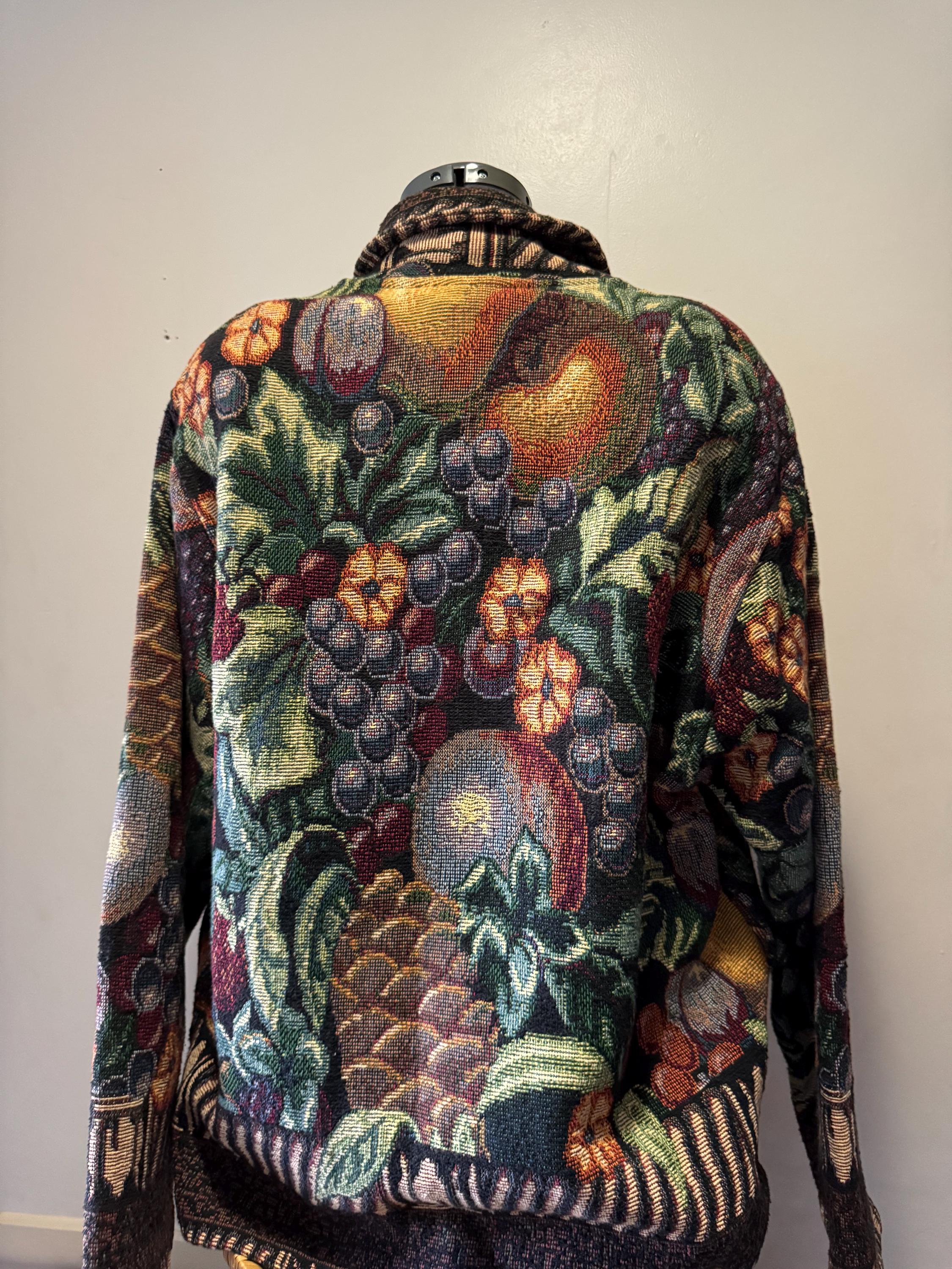 Painted Pony 手織り cotton jacket Vintage Painted Pony Jacket Womens Small Tapestry Floral