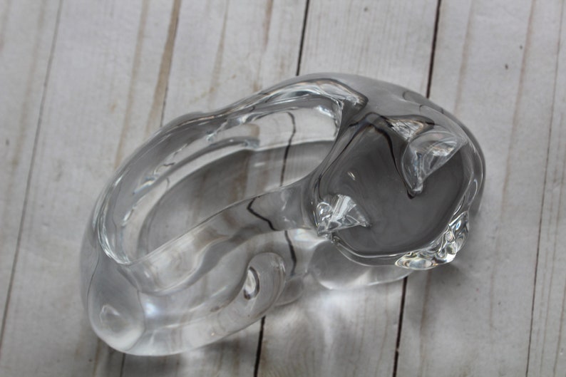 Vintage Large Clear Acrylic Cat Vase Planter 1980s image 5