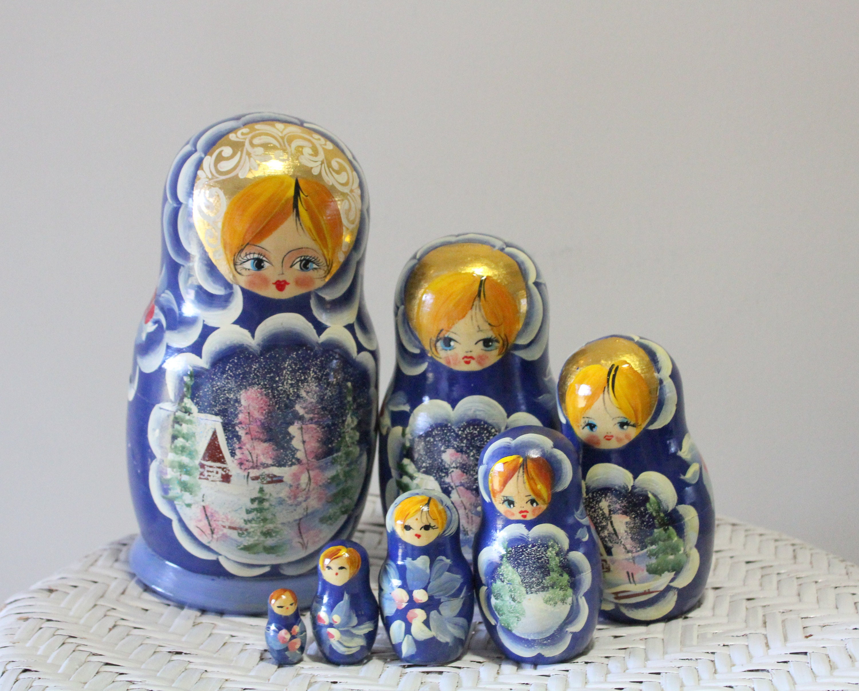7 Poupées Russe Matriochka en bois 18 cm