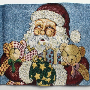 Vintage Santa Claus Tapestry Table Runner 1990s