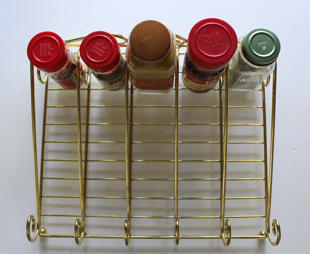 Vintage Gold Metal 5 Row Tabletop Spice Rack 1980s - Etsy