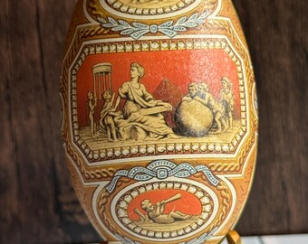 Vintage Vincenzo Tin Litho Egg Faberge Design Imperial Cameo