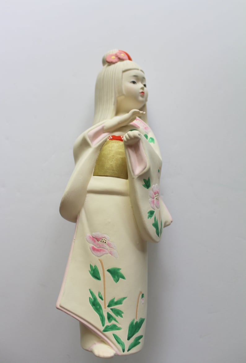 Vintage Japanese Hakata Geisha Doll Porcelain Bisque Statue Etsy