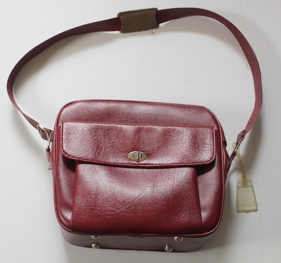 Vintage Burgundy Samsonite Profile Shoulder Carry on Tote Bag