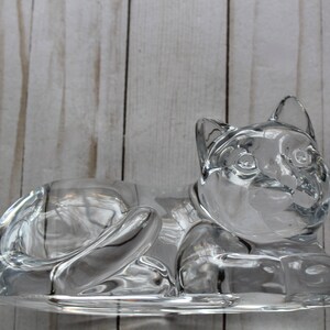 Vintage Large Clear Acrylic Cat Vase Planter 1980s image 3