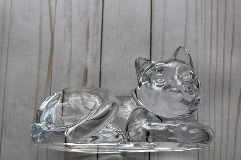 Vintage Large Clear Acrylic Cat Vase Planter 1980s image 3