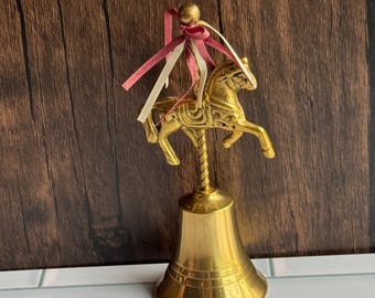 Vintage Brass Carousel Horse Bell 1970s