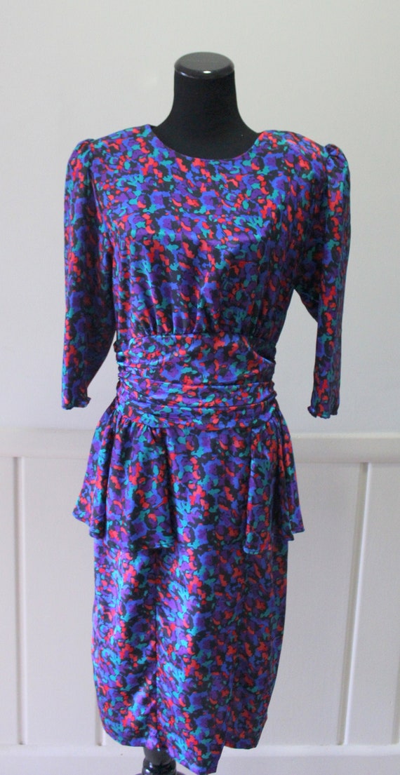 Vintage Shelly Michaels Brand Splatter Print Dress