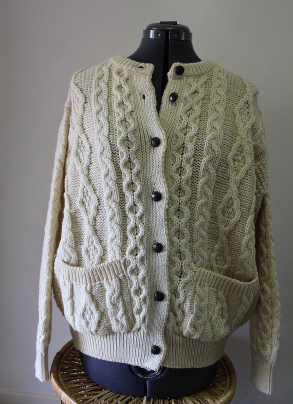 Vintage Western Island Wool Knit Cardigan Sweater… - image 4