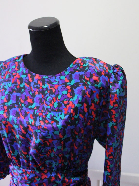 Vintage Shelly Michaels Brand Splatter Print Dres… - image 4