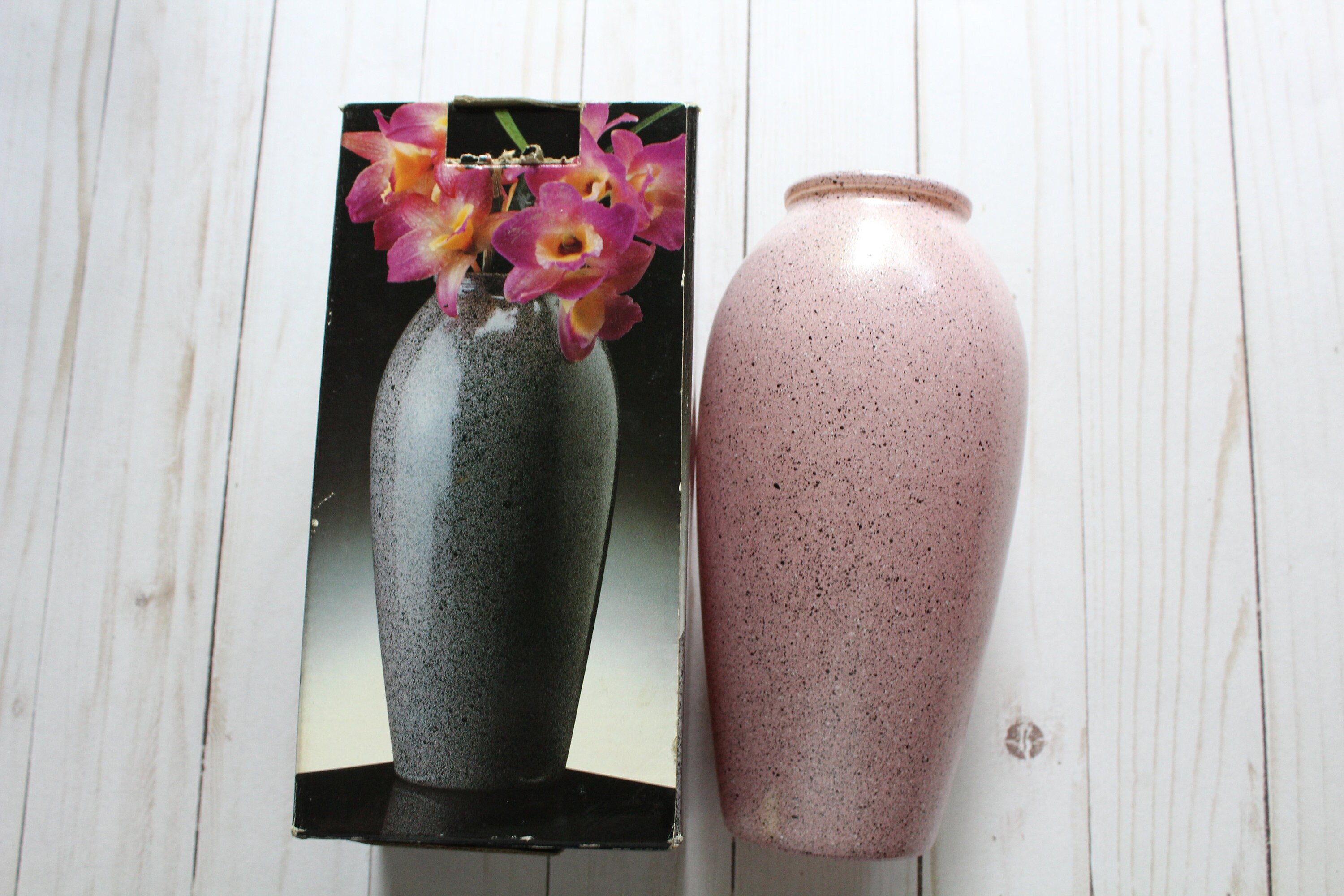 Vintage Studio Nova Aurora Pink Quartz Speckled Glass Vase