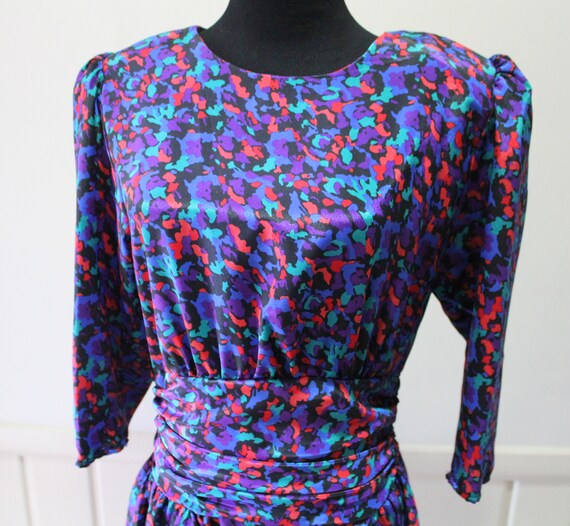 Vintage Shelly Michaels Brand Splatter Print Dres… - image 3