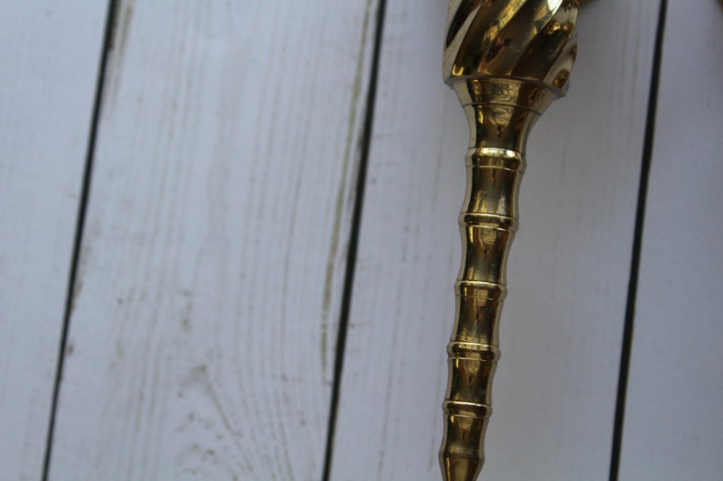 Vintage Twisted Brass Candlestick Holder Wall Sconces 1970s image 6