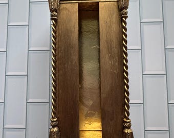 Vintage Gold Metal Tassel Motif Tissue Box Cover 1960s