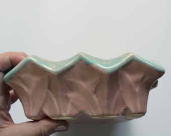 Vintage McCoy Blue and Pink Bulb Planter Pottery 1950s