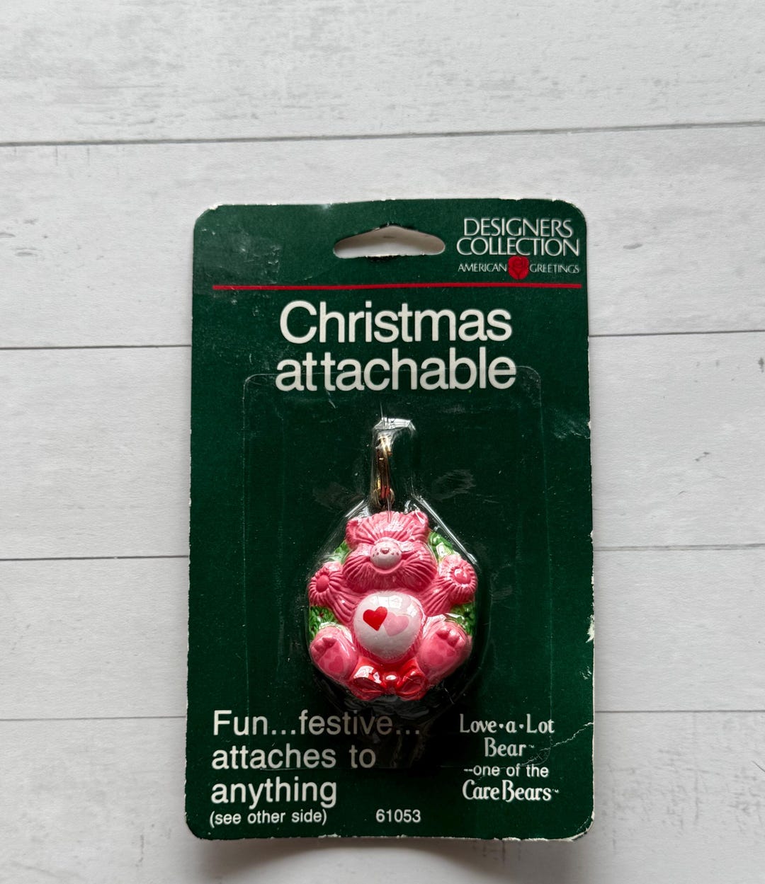 ★お得★1985★American ★ちょこっとチャーム★ Vintage American Greetings Christmas Care Bears Love-a-lot Bear