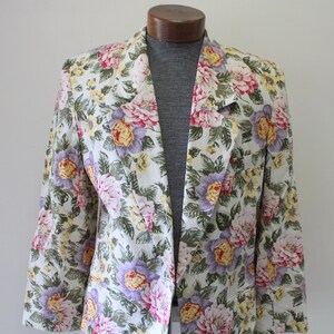 Vintage JH Collectibles Floral Pattern Linen Blazer Jacket - Etsy