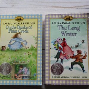 Vintage Pair of Laura Ingalls Wilder The Little House Paperback Books 1980s