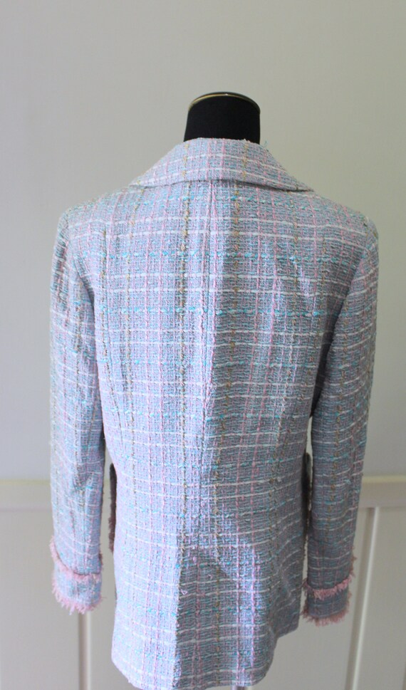 Vintage Doncaster Three Button Blue and Pink Suit… - image 7