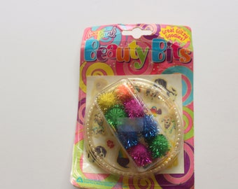 Vintage Lisa Frank Beauty Bits Pegatinas corporales y clips para el cabello 1990s