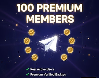 100 membros premium do Telegram | Assinantes reais verificados | Crescimento gradual e seguro | Usuários com selos premium | Entrega em 24 horas + Guia de crescimento do Telegram