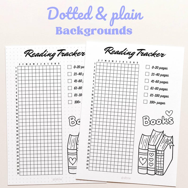 Reading Habit Tracker, Printable Tracker Page, Bullet Journal Trackers ...