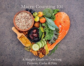 Macronutrientes básicos / Guía fácil de seguimiento de macronutrientes / Hoja de trucos de nutrición imprimible (PDF)