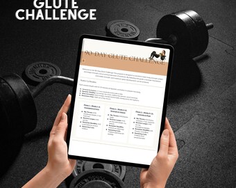 Reto de glúteos de 90 días / Entrenamiento en el gimnasio / Descarga instantánea / PDF Carta y A4
