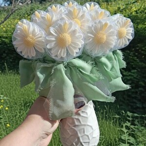 12 Marque-places Marguerites 9 Cm - Pour Baptême, Communion, Mariage - Faites-le Vous-même
