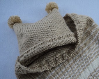 PDF Newborn Hat & Cocoon Color work Gift Set Knitting Pattern