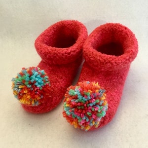 PDF Kids Felted Bootie Slippers Knit Wool Pattern