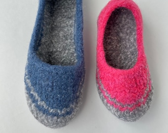 2 PDFs Kids & Toddlers Spring Felted Slippers Wool Knitting Pattern