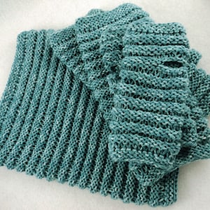 PDF Single Drop Stitch Knit Set * cowl hoodie * fingerless gloves * leg warmers