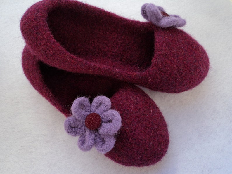 PDF Little Girls Ballet w/ Flower Slippers Felted Wool Knitting Pattern image 1