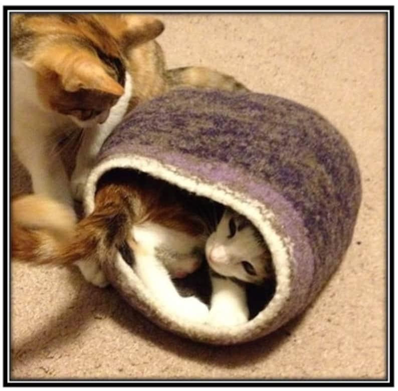 PDF Cat Cave Felted Wool Knitting Pattern image 2