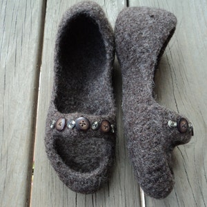 PDF Peep Toe Slippers for Women Felted Wool Knitting Pattern