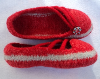 PDF I-Cord Slippers for Women Felted Wool Knitting Pattern