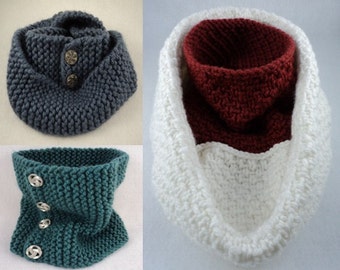 PDF 6 Chunky Neck Warmers Knit Pattern Deal