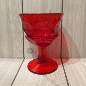 Fostoria "Argus" Ruby Red Stemmed Champagne / Sherbet / Dessert / Ice Cream / Pudding Glasses, Goblets HFM Henry Ford Museum, Discontinued