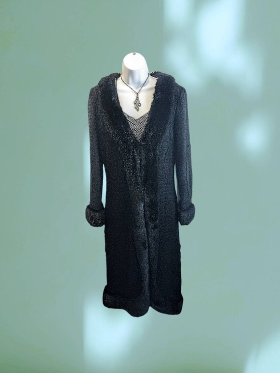 SUE WONG "Nocturne" Duster Coat, 1920’s Style, Bl… - image 1